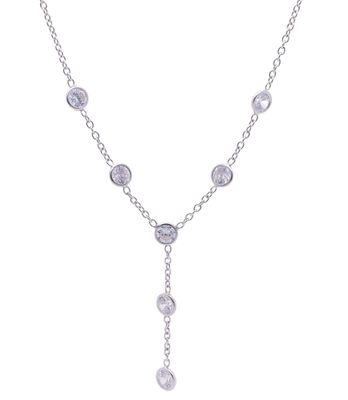 Sterling Silver Cubic Zirconia Necklace  45cm