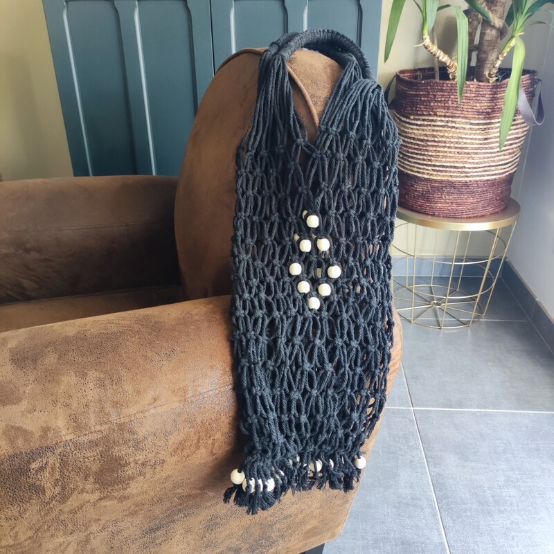Sac Filet Macramé Noir