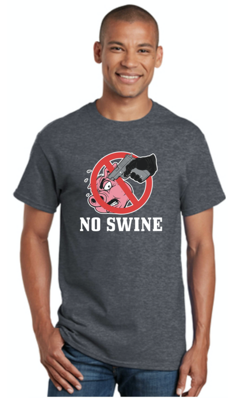 No Swine-On Gray-(XL) T-Shirt