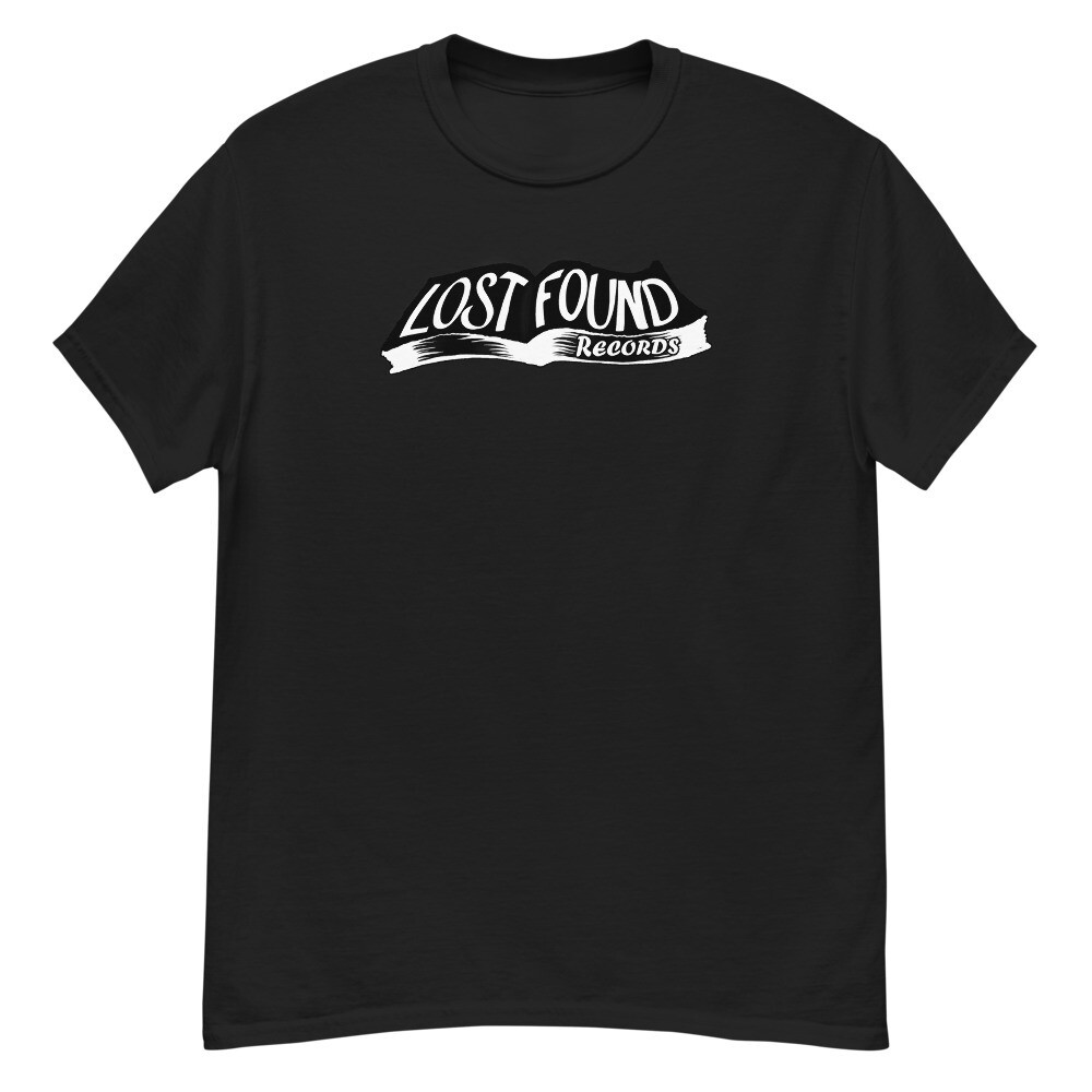Lost Found Records Logo b/w- Men&#39;s heavyweight tee