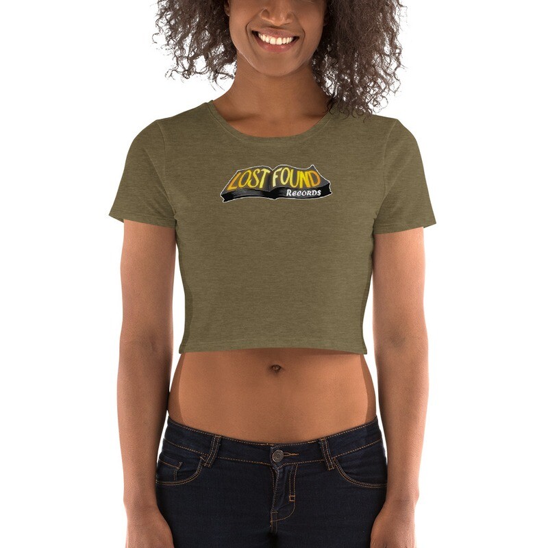 Lost Found Records Logo(b/g) -Women’s Crop Tee