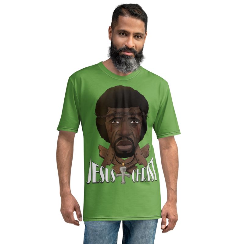 Stanley R. Moore Collections-Men&#39;s T-shirt(Black Jesus)(green)