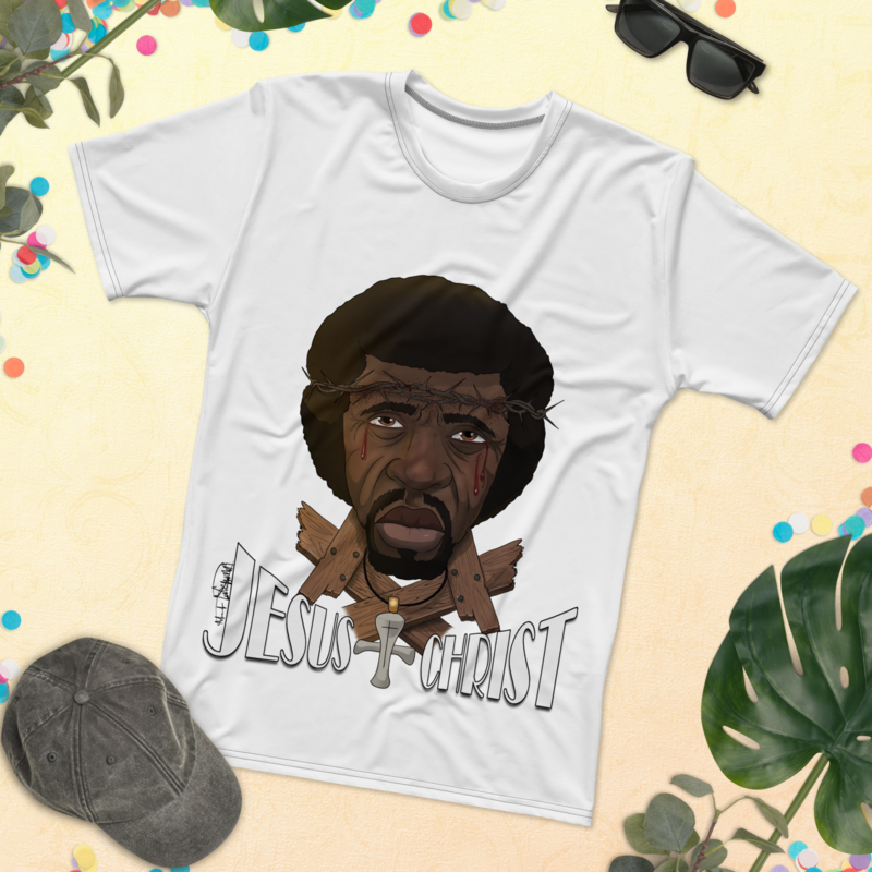 Stanley R. Moore Collections- Men&#39;s T-shirt(Black Jesus)(white)