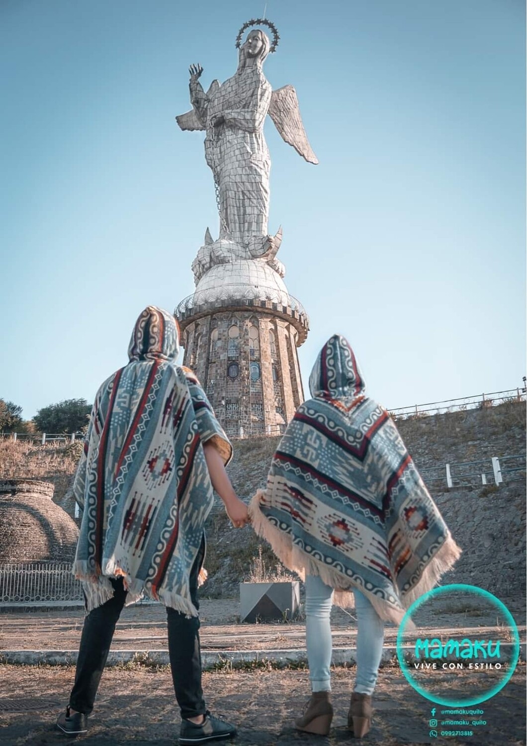 PONCHOS PARA PAREJAS TALLA ÚNICA CUADRADO Y PUNTA