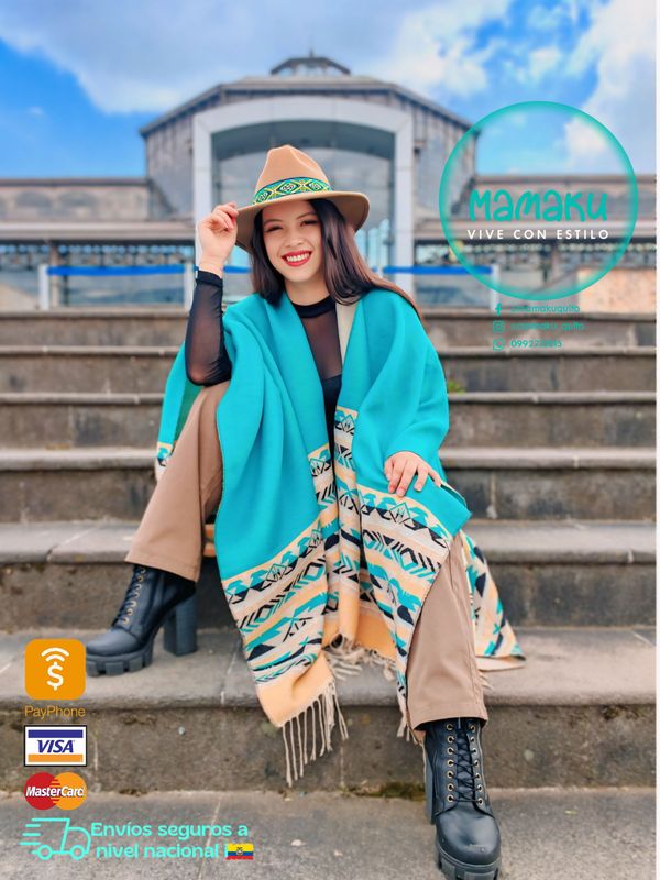 PONCHO CAPA CASUAL REVERSIBLE