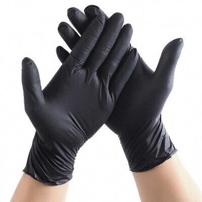 Перчатки Wally Plastic винил-нитриловые S черные, 50 пар