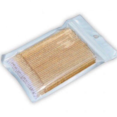Микробраши в мягкой упаковке золотые с блестками 100 шт, 2,5 мм