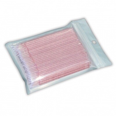 Микробраши в мягкой упаковке розовые с блестками 100 шт, 2 мм