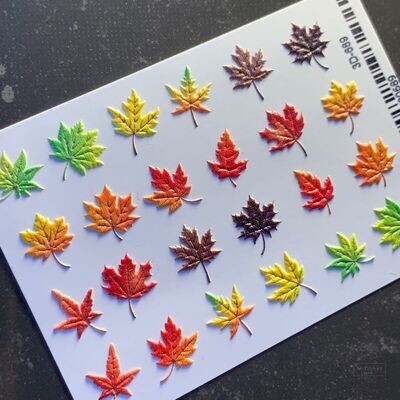 3D Слайдеры 5*7,5 см №0689 листья осень
