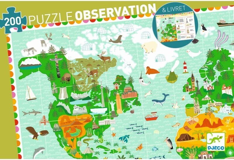 Puzle observación 200 pzas &quot;Monumentos del mundo&quot;  DJECO