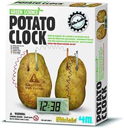 Green science: Potato clock. Ciencia verde: Reloj papa. 4M