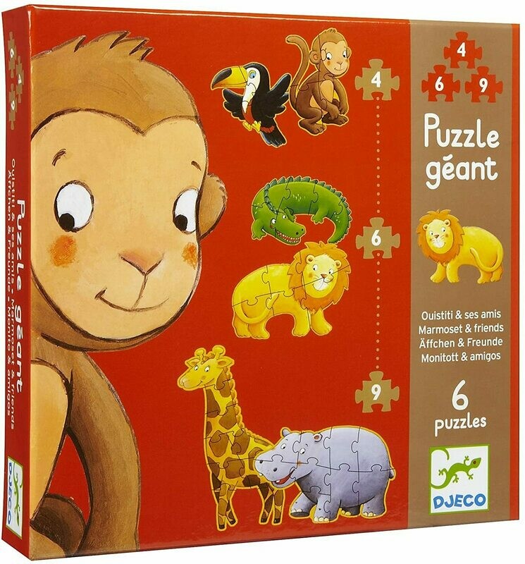 Puzle evolutivo gigante "Animales salvajes" DJECO