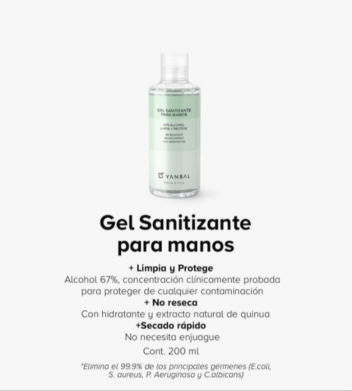 Gel sanitizante para manos