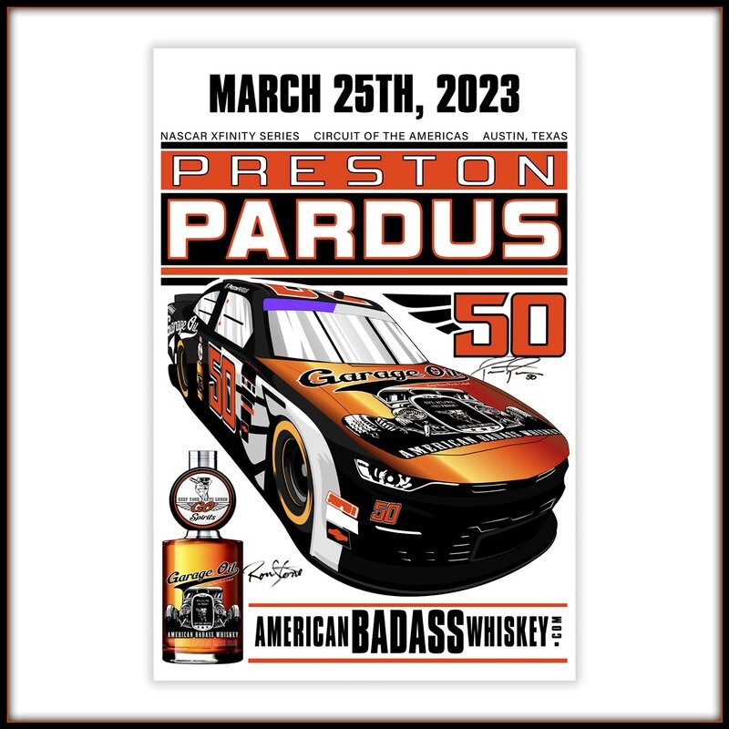 Preston Pardus - Garage Oil Signed Hero Card Poster