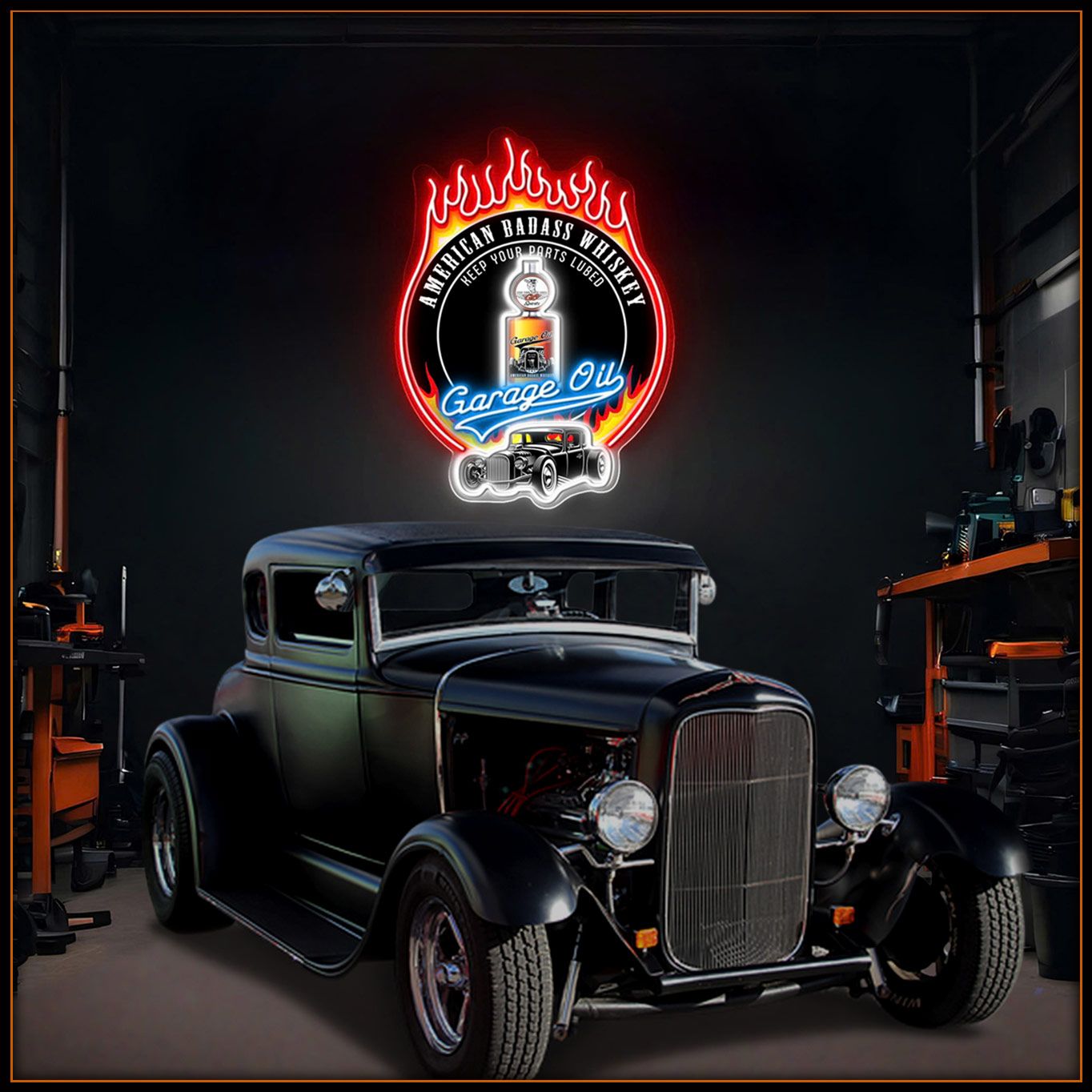 Garage Oil Neon Bar Light