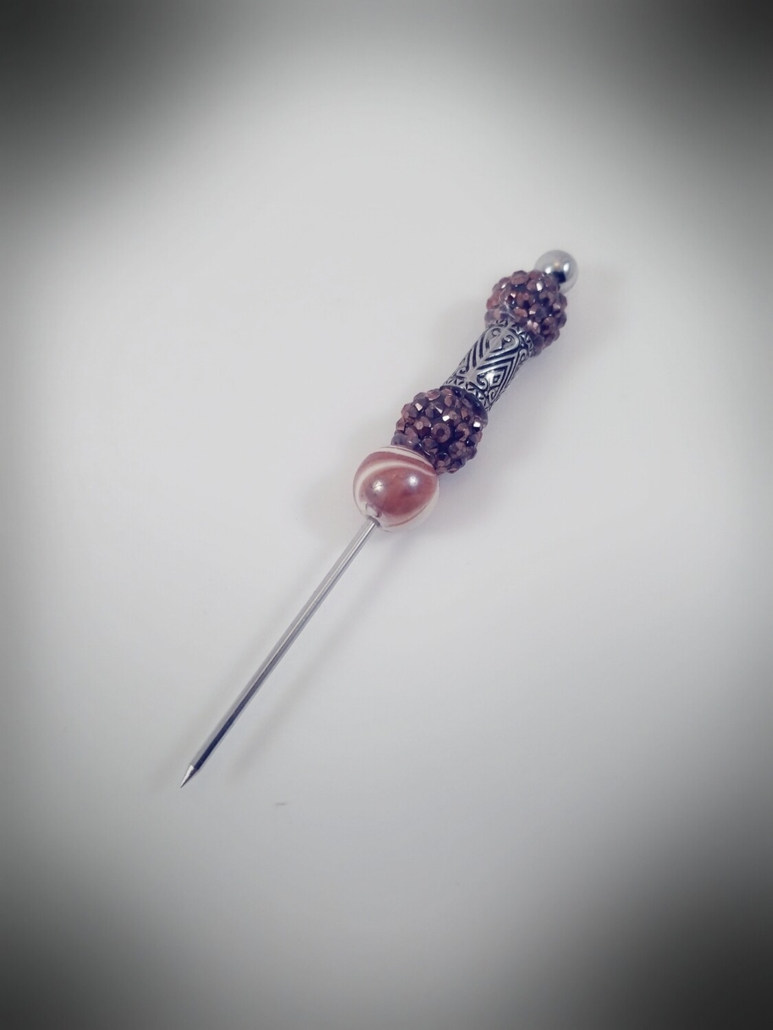 Ladies chocolate swirl &amp; silver beaded cigar pick