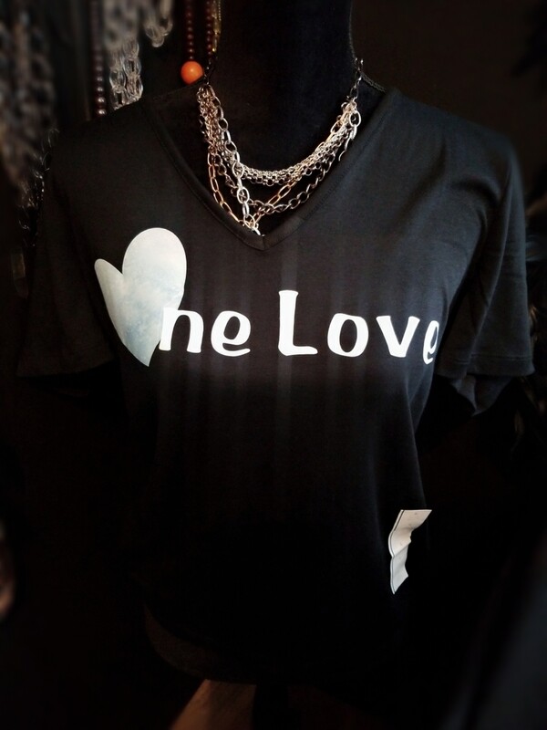 The &quot;JB One Love&quot; V neck womens tshirt