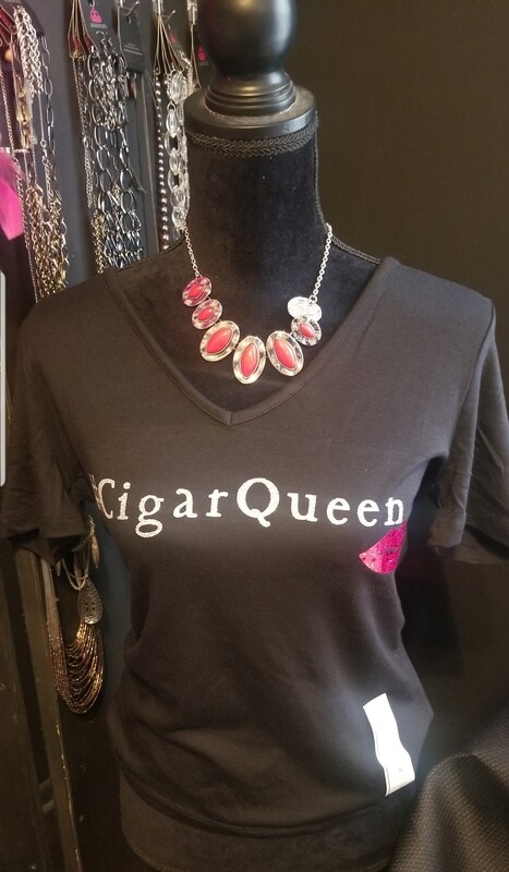 #CigarQueen ladies short sleeve v neck tshirt