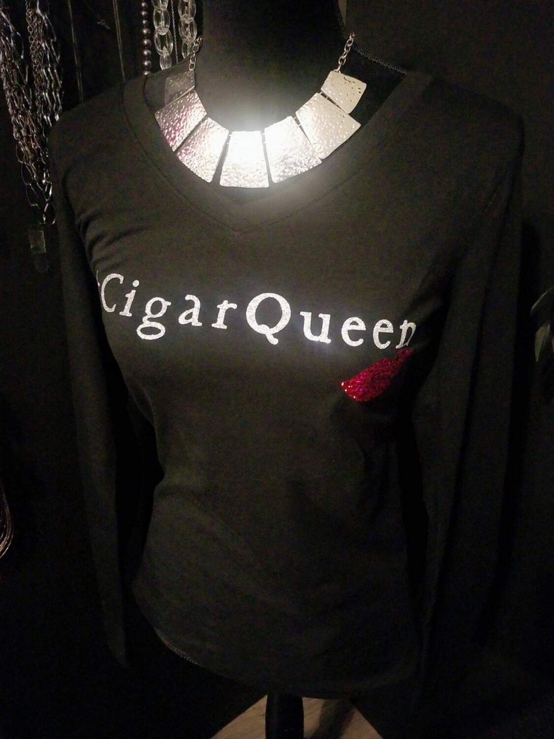 Hashtag &quot;Cigar Queen&quot; lips long sleeve tee