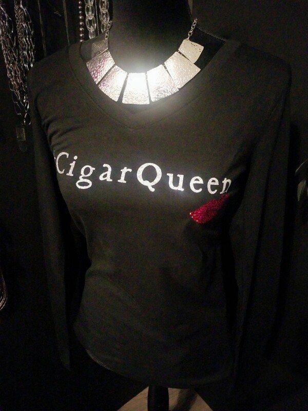 Hashtag &quot;Cigar Queen&quot; lips long sleeve tee