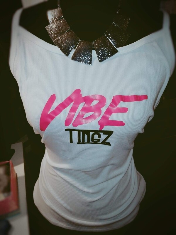 Womens Vibe Tingz logo tank