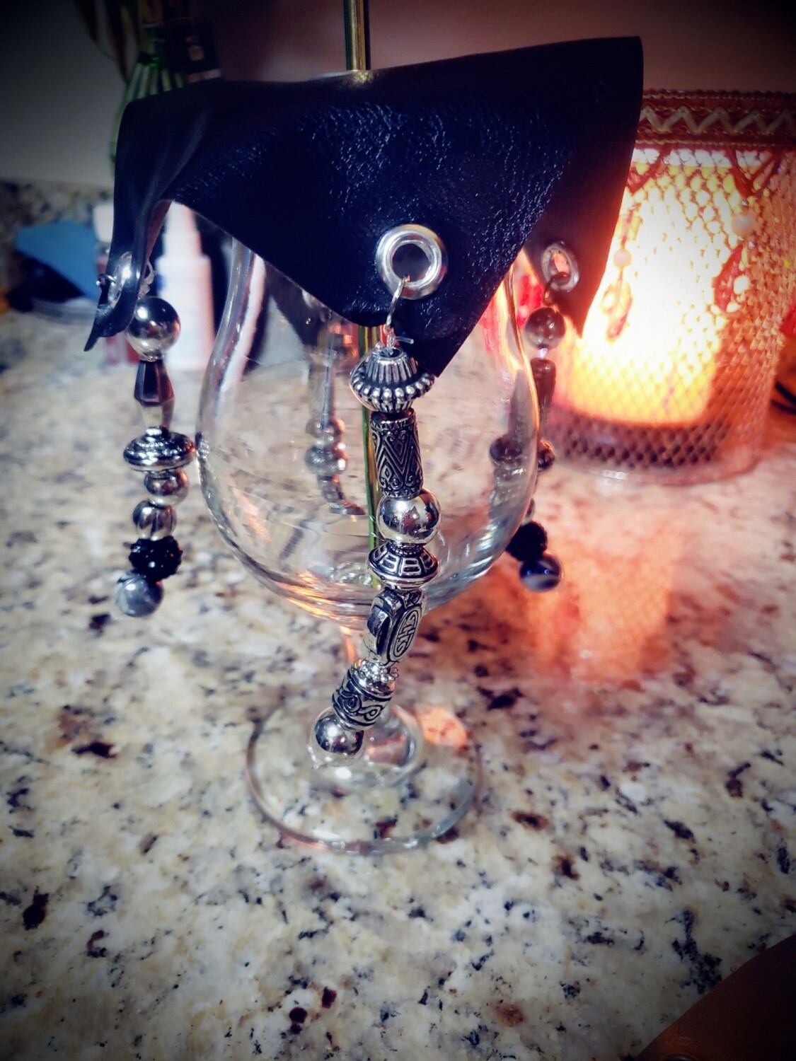 Decorative cocktail drape in black &amp; silver
