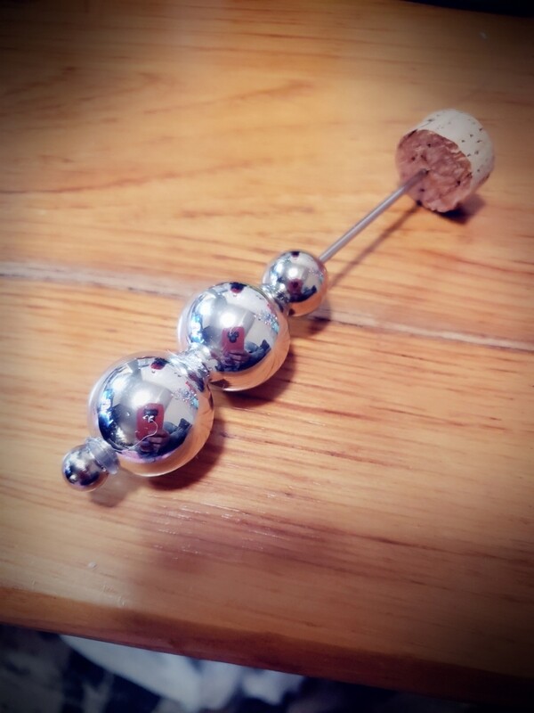 Silver beaded cigar pick