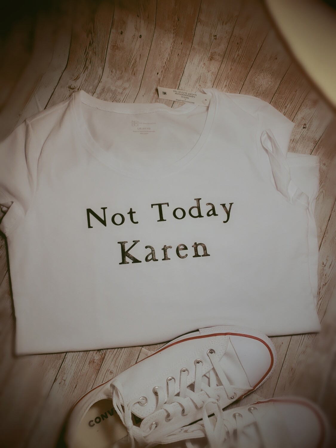 Ladies &quot;Not today Karen&quot; round neck tee