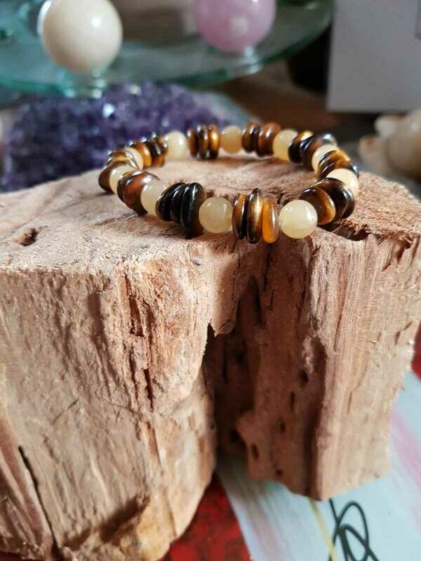Bracelet en Calcite et oeil de tigre