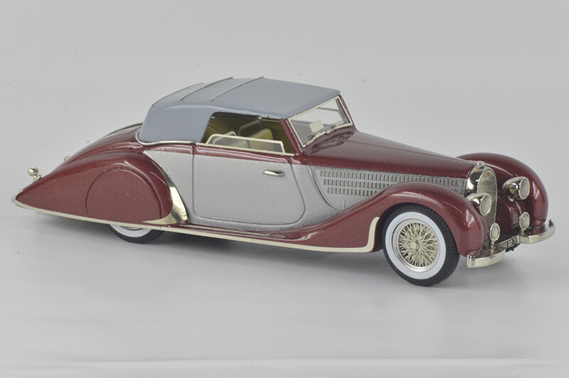 ABC321R - BUGATTI T57 C WORBLAUFEN 1937 CH.57629 TWO TONE MET. RED/SILVER