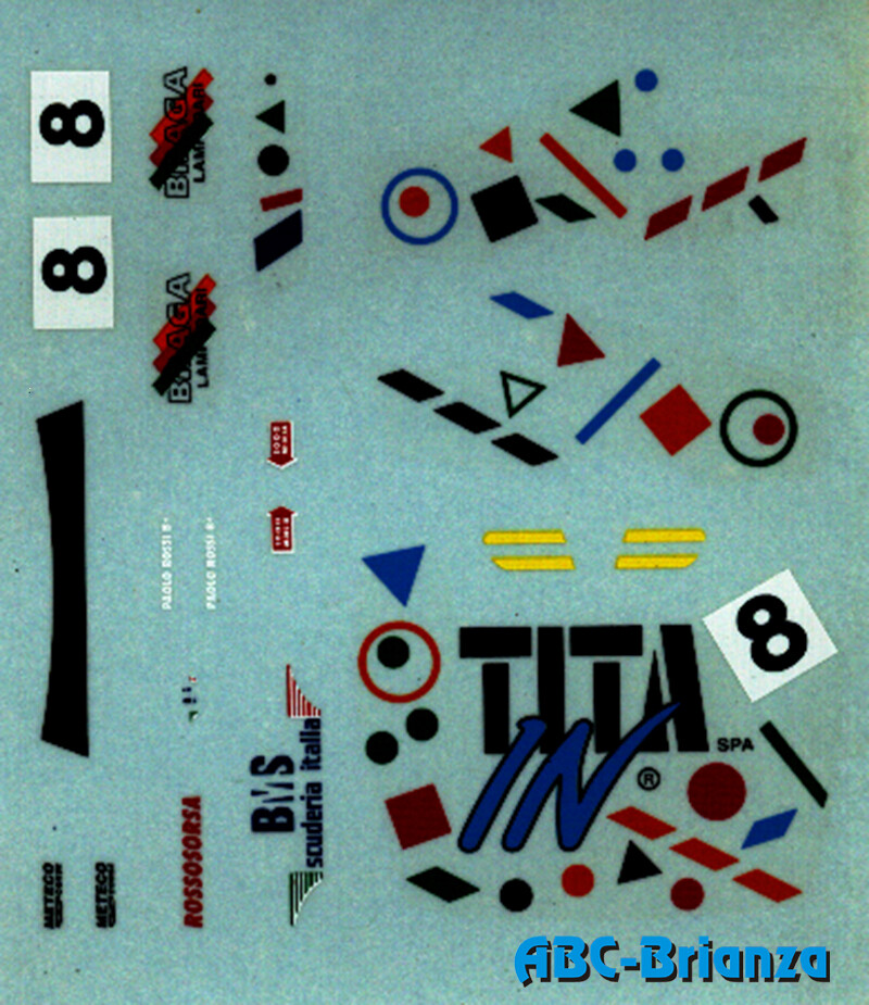 ABC DECAL ABCDEC03 FERRARI 348 TB TITA IN CHALLENGE 1994 N.8 PAOLO ROSSI