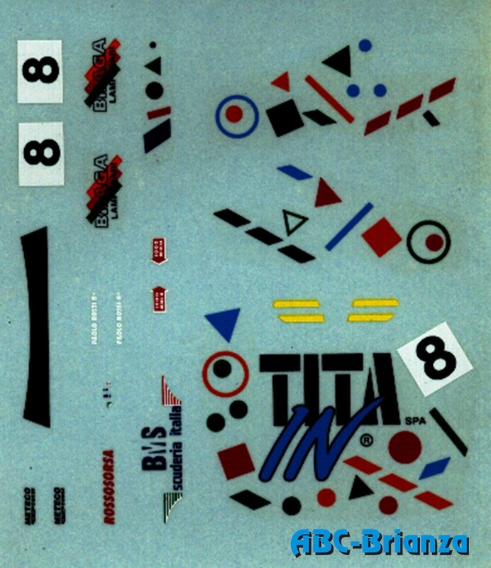 ABC DECAL ABCDEC03 FERRARI 348 TB TITA IN CHALLENGE 1994 N.8 PAOLO ROSSI