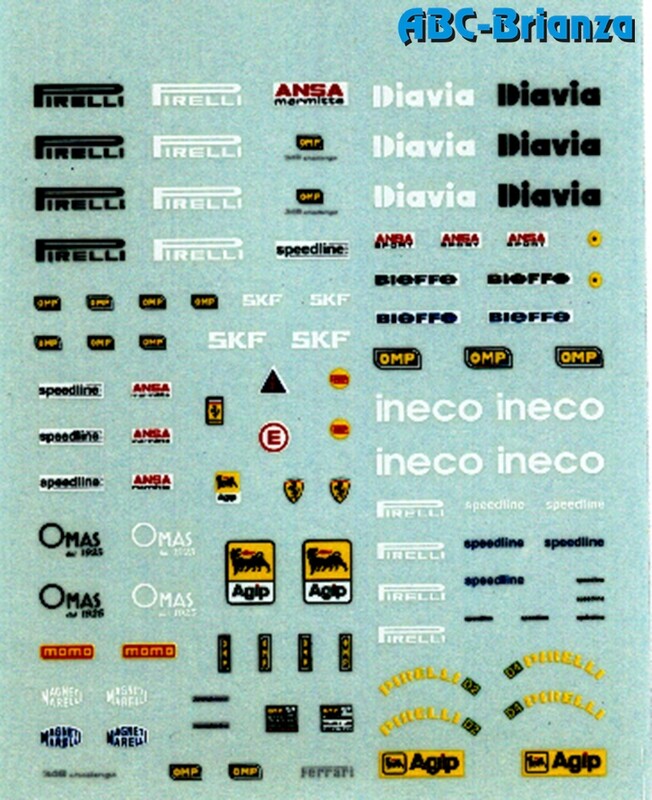 ABC DECAL ABCDEC16 SPONSOR GENERICI PER FERRARI 348 CHALLENGE