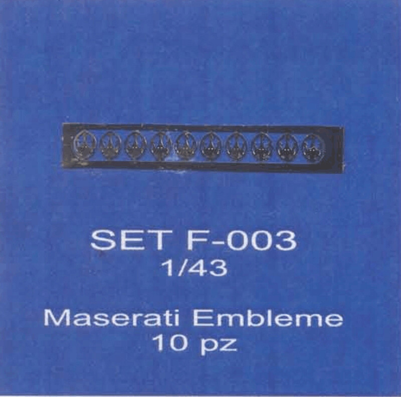 ABC ACCESSORI - SPARE PARTS SETF003 MASERATI EMBLEM FOTOINCISIONI 10 PIECES