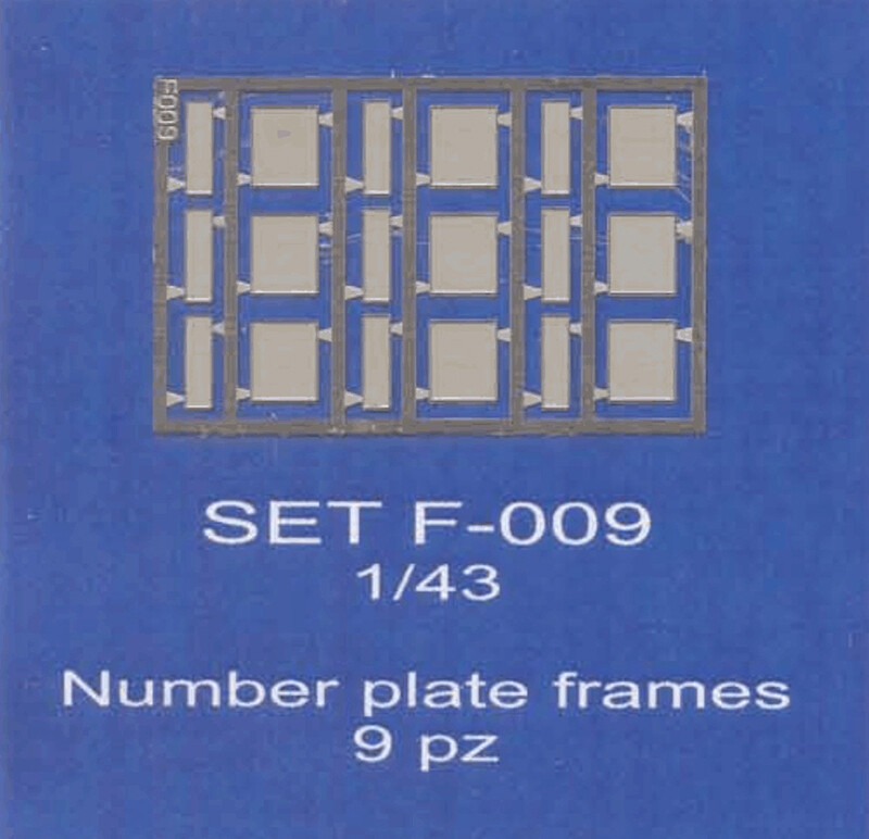 ABC ACCESSORI-SPARE PARTS SETF009 PORTATARGA - NUMBER PLATE FRAMES (9 pcs)