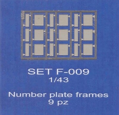 ABC ACCESSORI-SPARE PARTS SETF009 PORTATARGA - NUMBER PLATE FRAMES (9 pcs)