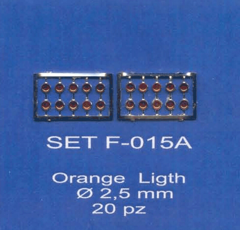 ABC ACCESSORI-SPARE PARTS SETF015A FANALINI ARANCIO-ORANGE HEADLIGHTS Ø 2,5 mm.