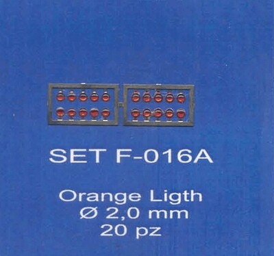 ABC ACCESSORI-SPARE PARTS SETF016A FANALINI ARANCIO-ORANGE HEADLIGHTS Ø 2mm.(20)