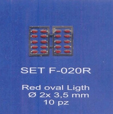 ABC ACCESSORI-SPARE PARTS SETF020R FANALINI OVALI ROSSI Ø 2x3,5 mm.-OVAL RED