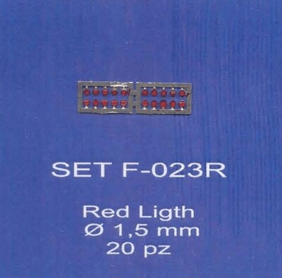 ABC ACCESSORI-SPARE PARTS SETF023R FANALINI ROSSI-RED HEADLIGHTS Ø 1,5 mm (20 pc