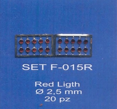 ABC ACCESSORI-SPARE PARTS SETF015R FANALINI LUCENTI ROSSI-RED HEADLIGHTS Ø 2,5 m