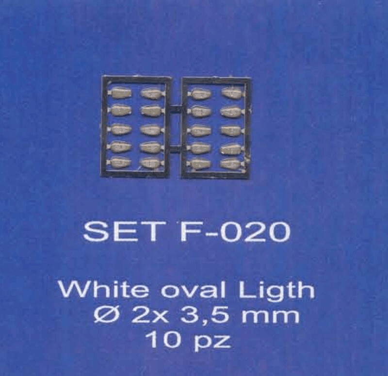 ABC ACCESSORI-SPARE PARTS SETF020 FANALINI OVALI BIANCHI Ø 2x3,5 mm (10 pcs)OVAL