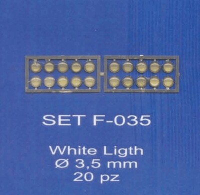 ABC ACCESSORI-SPARE PARTS SETF035 FARI BIANCHI/WHITE HEADLIGHTS Ø 3,5 MM.(20 PCS