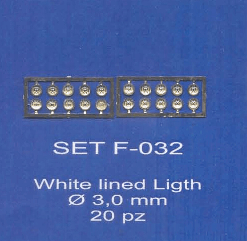 ABC ACCESSORI-SPARE PARTS SETF032 FARI RIGATI/LINED HEADLIGHTS Ø 3 MM. (20 PCS)