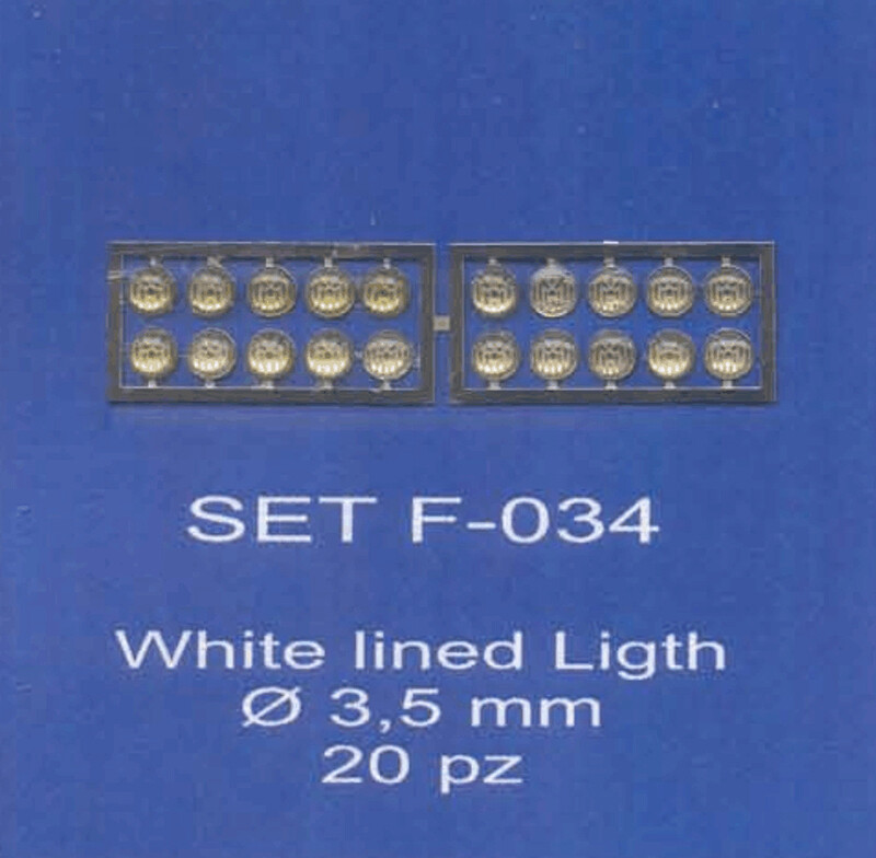 ABC ACCESSORI-SPARE PARTS SETF034 FARI RIGATI/LINED HEADLIGHTS Ø 3,5 MM.(20 PCS)