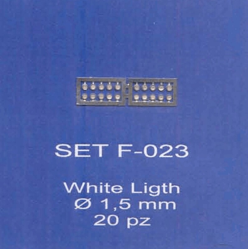 ABC ACCESSORI-SPARE PARTS SETF023 FANALINI  BIANCHI/WHITE HEADLIGHTS Ø 1,5 mm (2