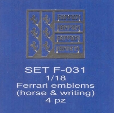 ABC ACCESSORI-SPARE PARTS SETF031 CAVALLINI + SCRITTA FERRARI/FERRARI WRITING AN