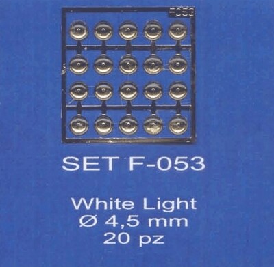 ABC ACCESSORI-SPARE PARTS SETF053 FARI BIANCHI/WHITE HEADLIGHTS Ø 4,5 mm..(20 PC
