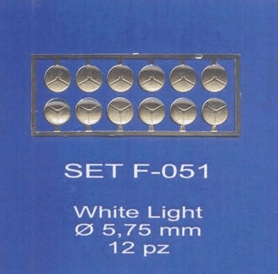 ABC ACCESSORI-SPARE PARTS SETF051 FARI BIANCHI/ WHITE LIGHT Ø 5,75 mm. (12 PCS