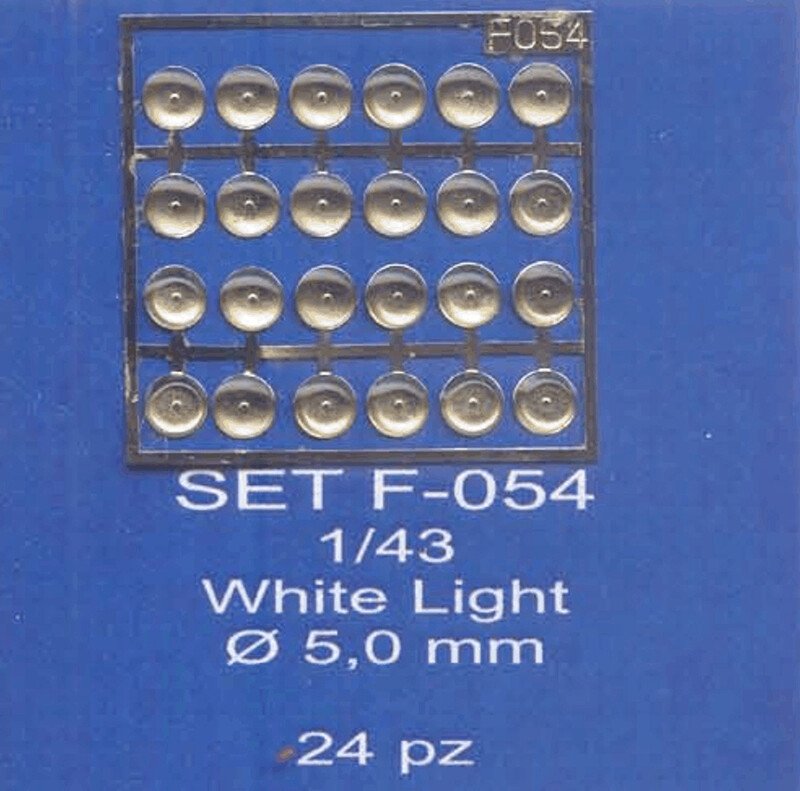 ABC ACCESSORI-SPARE PARTS SETF054 FARI BIANCHI/WHITE HEADLIGHTS Ø 5 MM. (24 PCS)